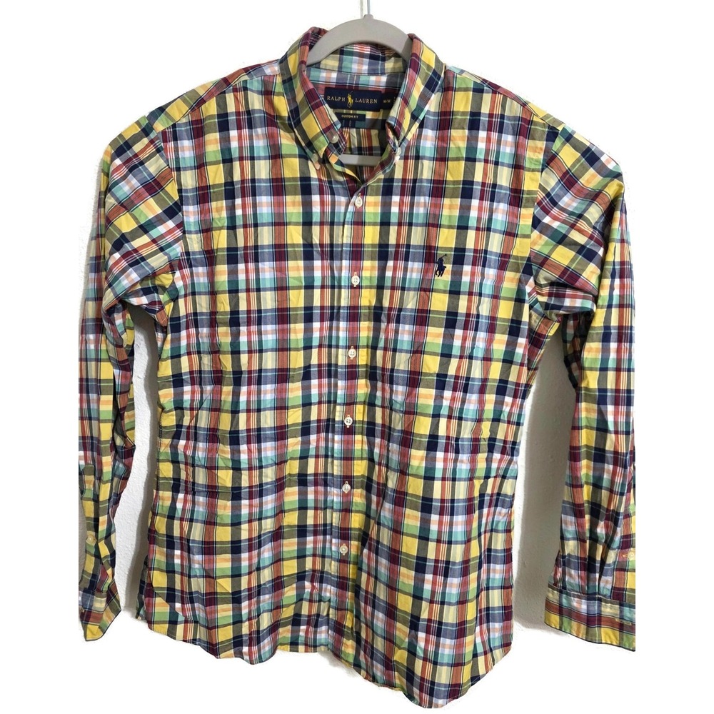 Ralph Lauren Shirt Mens Medium Multicolor Plaid Long Sleeve Button Down Casual